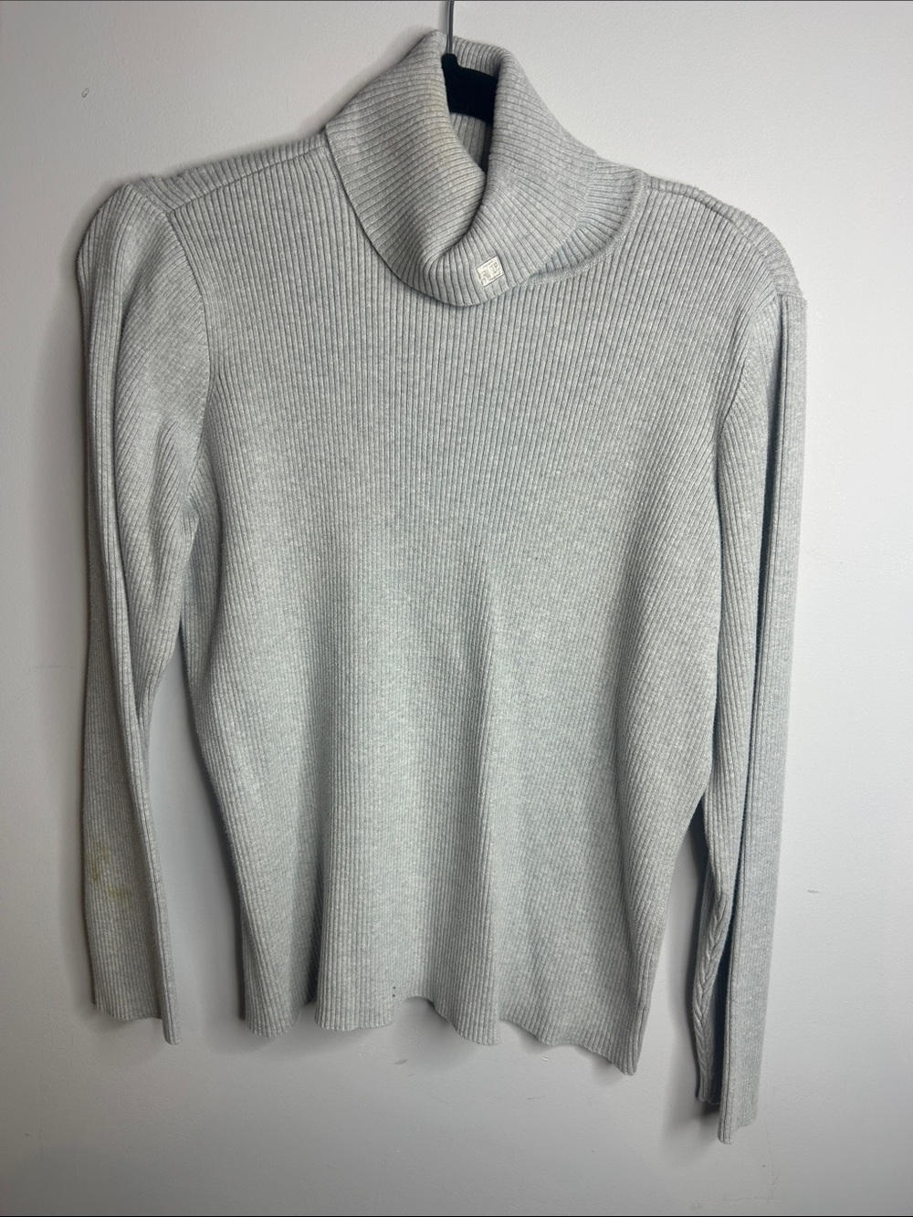 Ralph Lauren Light Gray Ribbed Turtleneck Sweater